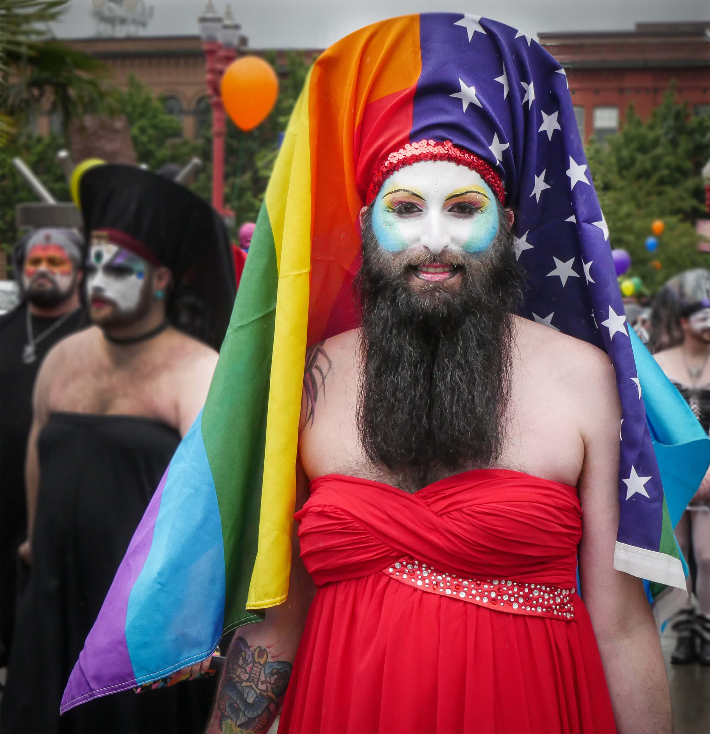 Gay Pride flag man